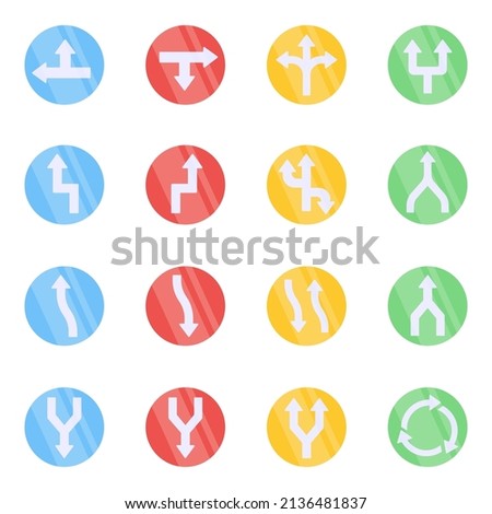 Pack of Pointing Arrows Flat Icons 

