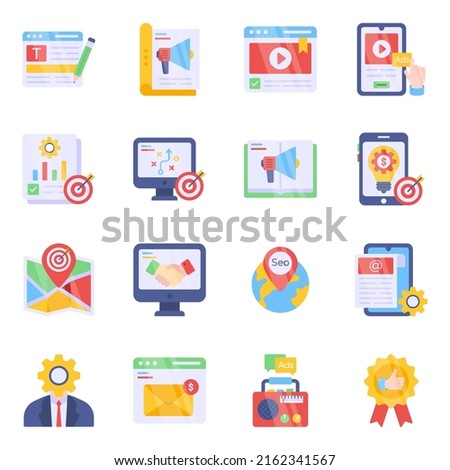 Pack of Web and Management Flat Icons

