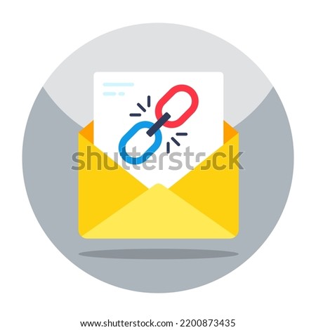 Trendy design icon of linked mail  