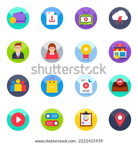 Pack of Ui and Commerce Flat Icons

