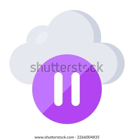 Creative design icon of cloud pause 