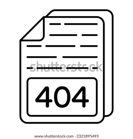 404, file, format, filetype, extension, icon, vector, linear, document, doc, 