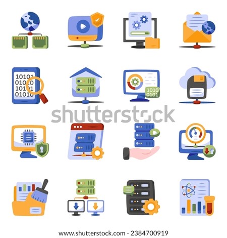 Pack of Security and Infographic Flat Icons