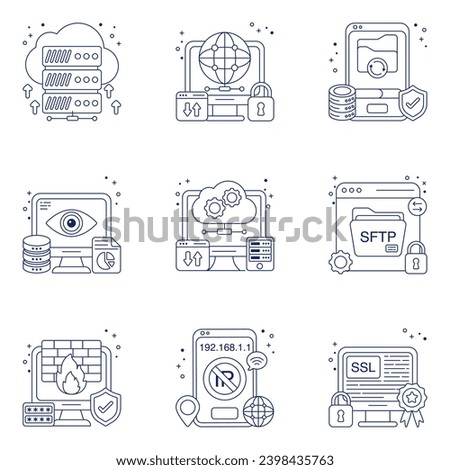 Pack of Web and Data Linear Icons

