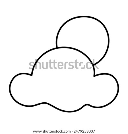 A unique design icon of partly cloudy day 

