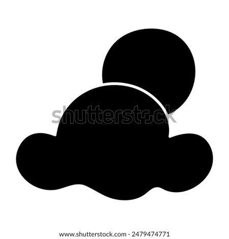 A unique design icon of partly cloudy day 

