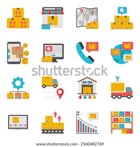 These creative logistics flat isometric icons are a definite must have. It's going to be tremendously useful in all related projects. Available for instant download.