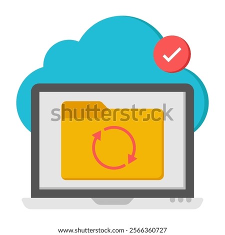 A unique design icon of folder sync