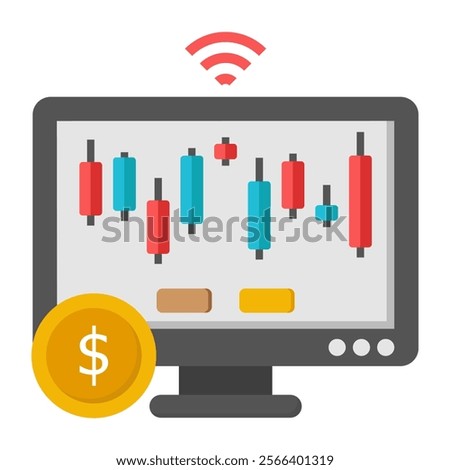 A beautiful design icon of online Boxplot