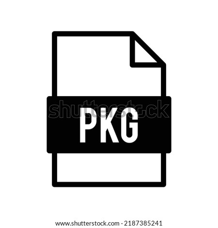 PKG file format icon in black solid style