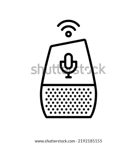 Smart speaker icon in black outline style