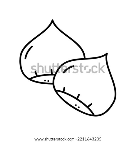 Chestnut icon for nut and healthy food in black outline style