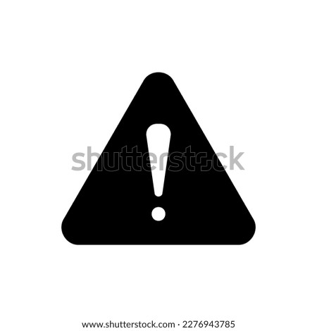 Caution, attention or danger warning icon with triangle and exclamation mark in black solid style