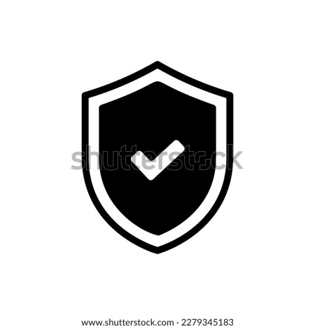 Shield icon for security or protection from threats in black solid style