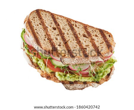 Similar – Foto Bild Veganes Sandwich isoliert auf rosa Hintergrund. Pflanzenbasierte Lebensmittel.