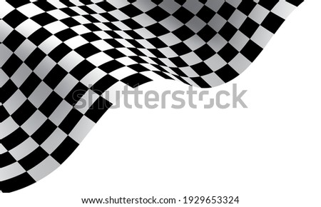 Checkered flag wave on white background design for sport race championship vector illustration.