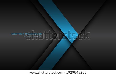 Abstract blue arrow direction dark grey shadow line with text on blank space design modern futuristic background vector illustration.