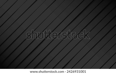 Abstract black lines shadow slash on grey luxury background texture vector illustration.