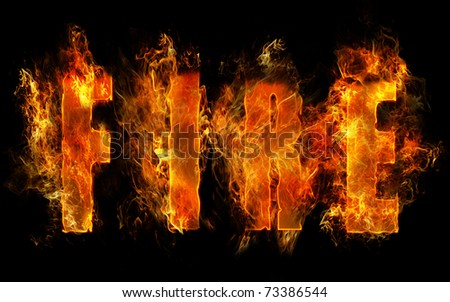the word FIRE written with letters made from fire