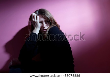 Young woman suffering from severe depression