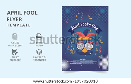 April fool's day. April fool's day party flyer template. Social media templates for April fool's day. poster, promotion, leaflet, flyer, article. flyer template.