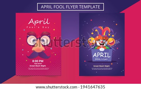 Social media templates for April fool's day. April fool's day party. Flyer, Poster, Brochure, Invitation, Card. Сток-фото © 