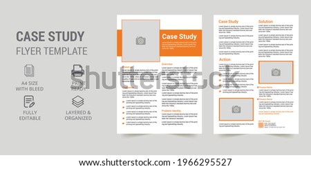 Case study flyer template design A4 size. Flyer Template with Case Study. Booklet template design.