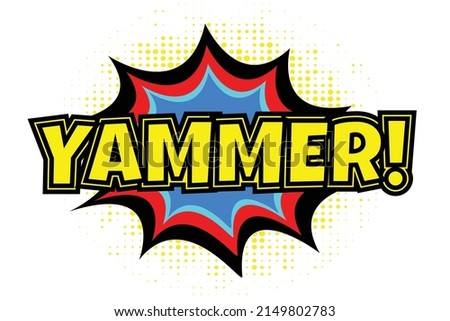 YAMMER! Comic Speech 3d Text Style Effect Mockup High Resolution