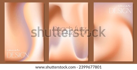 Set of gradient background in peach fuzz colors. Color of the Year concept. Great for creative needs, design concepts, wallpapers, web. Blurred background