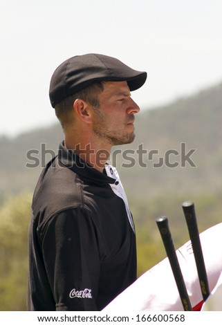 GIOVINAZZO , CARMINE  - NOVEMBER 17: Actor Guest Player Playing at Gary Player Charity Invitational Golf Tournament  November  17, 2013, Sun City, South Africa. Carmine profile portrait picture.