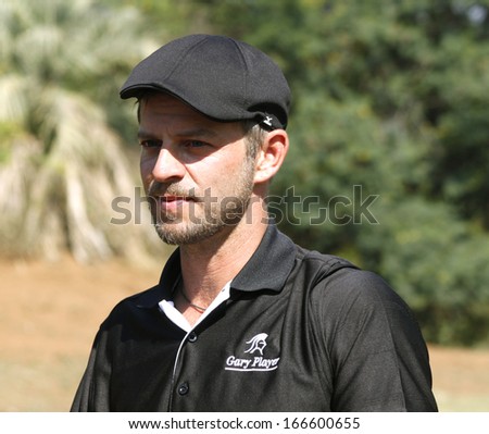 GIOVINAZZO , CARMINE  - NOVEMBER 17: Actor Guest Player Playing at Gary Player Charity Invitational Golf Tournament  November  17, 2013, Sun City, South Africa. Carmine portrait picture.