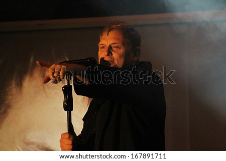RUSTENBURG, SOUTH AFRICA - JULY 26: Singer, Songwriter and Actor, Steve Hofmeyr Performing a Song on Stage on July 26, 2013, Rustenburg, South Africa.