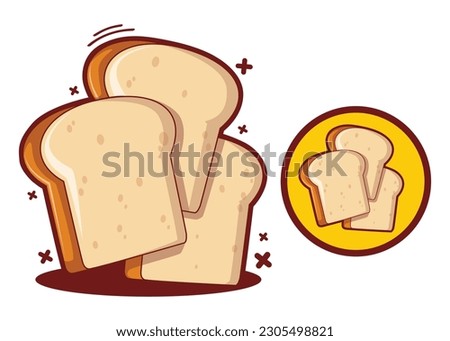 Bread toast icon cartoon vector illustration