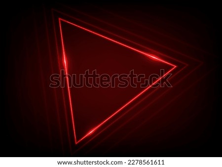 Abstract style. Red triangle neon light line gradient digital technology modern banner cover background. vector illustration.
