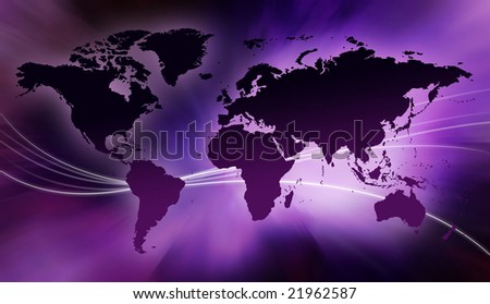 Illustration of world map on abstract background