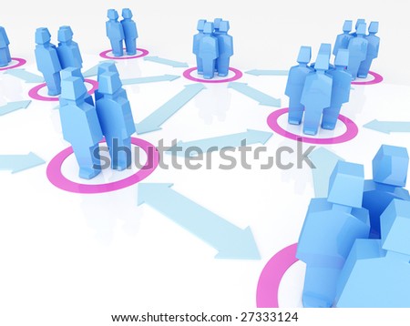 Illustration computer graphic generated - People groups in connection