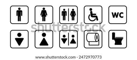 Toilet sign icon vector stock illustration