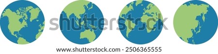 Earth globe vector with continents 