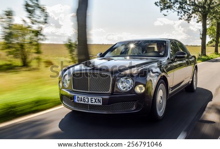 BERLIN - AUGUST 2014: Bentley Mulsanne at the test drive event for automotive journalists from Eastern Europe.