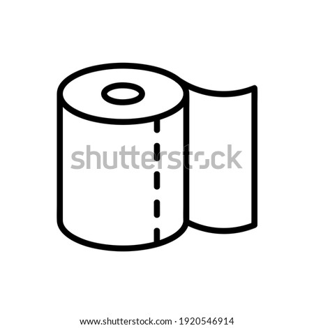 Paper towel flat icon. Pictogram for web. Line stroke. Isolated on white background. Vector eps10