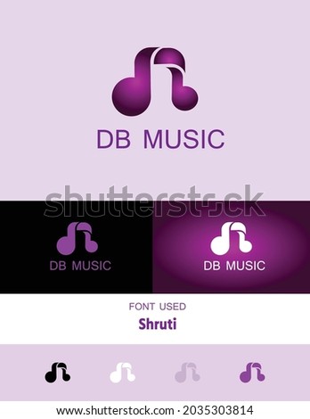 music logo with db letter,equalizer sign,sound monogram,track music logo,hipster world mark 