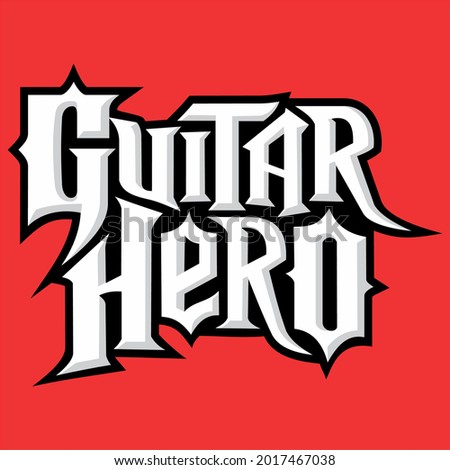 Guitar Hero text banner high quality format