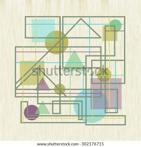 Abstract cover, background with geometric shapes