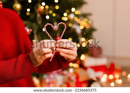 Similar – Image, Stock Photo Boy Hold Christmas Heart Decration