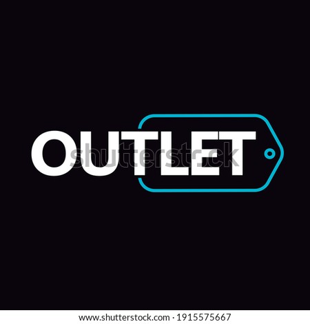 outlet icon with blue tag 