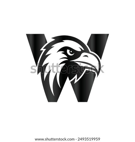  Letter W Eagle Logo Design Vector Template.