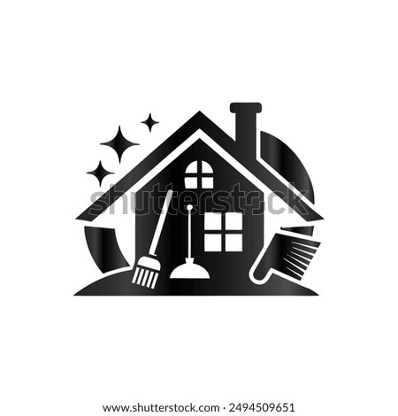 
House cleaning service logo design. Cleaning service logo design template.