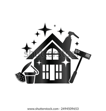 
House cleaning service logo design. Cleaning service logo design template.