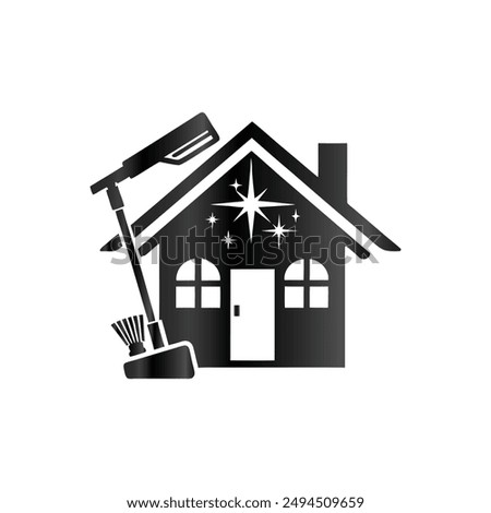 
House cleaning service logo design. Cleaning service logo design template.