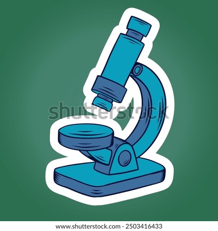 Microscope. Laboratory equipment, research microscope vector illustration